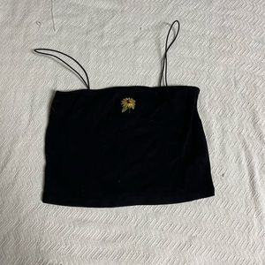 Sunflower cropped tank
